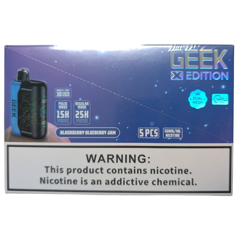 Geek X Edition 25k Puff 5ct Box - Blackberry Blueberry Jam