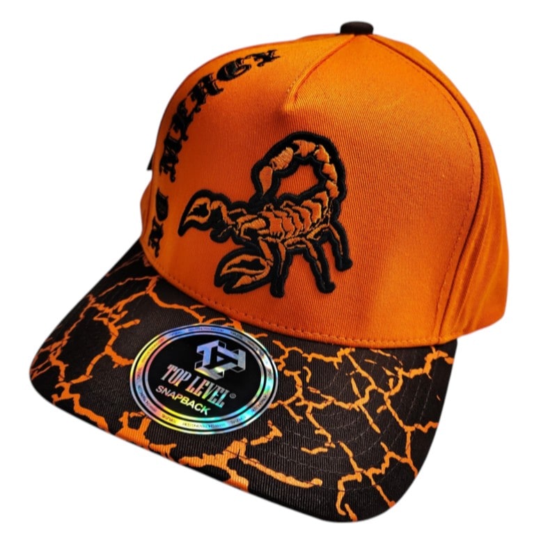 Dad Hats Caps - No Mercy & Back Scorpion Patch Orange