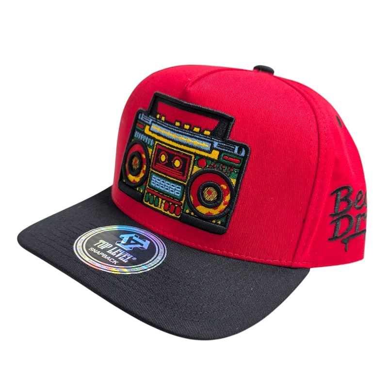 Hip-Hop Caps -Beat Drop Boom Box Dark Red