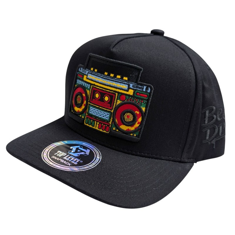Hip-Hop Caps -Beat Drop Boom Box Dark Black