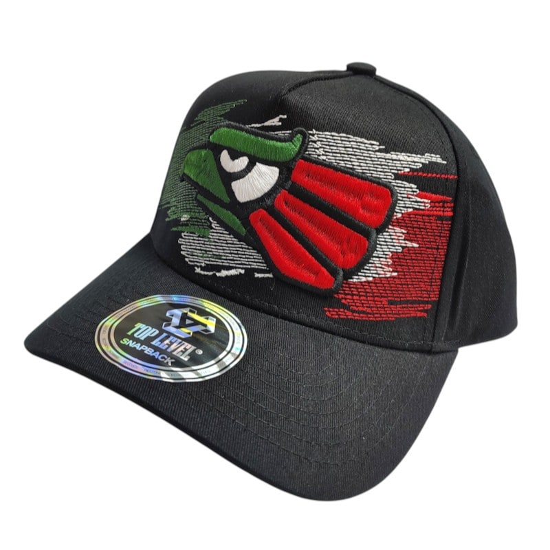 Dad Hats Caps - Eagle Face With Mexico Flag Black
