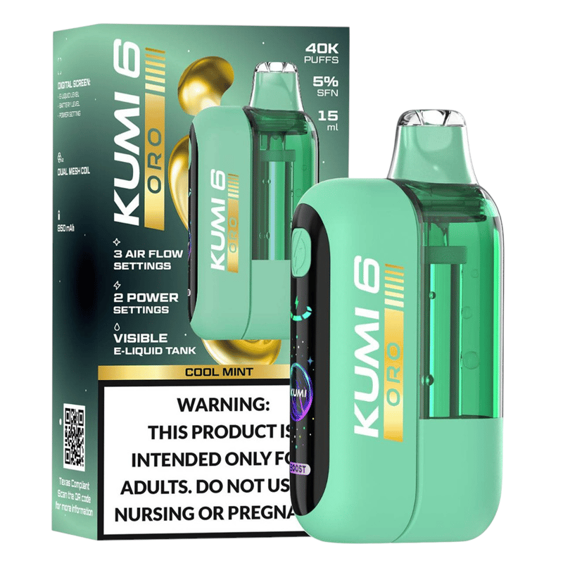 Kumi 6 ORO 40k Puff 5ct Box - Cool Mint