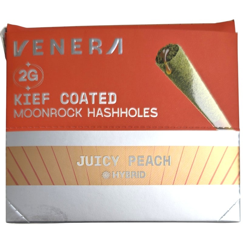 Venera 2g Kied Coated Moonrock Hash Hole Pre-Rolls 20ct Box -Hybrid-Juicy Peach