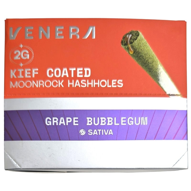 Venera 2g Kied Coated Moonrock Hash Hole Pre-Rolls 20ct Box -Sativa-Grape Bubblegum