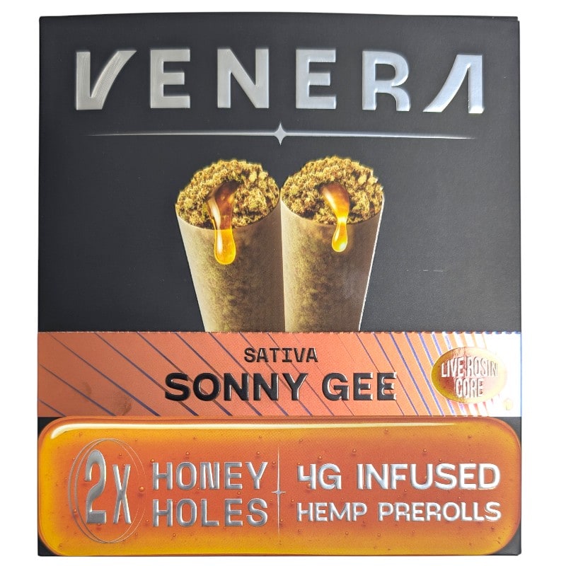 Venera Honey Holes 4g Infused Hemp Pre-Roll 2pk 10ct Box-Sativa-Sonny Gee