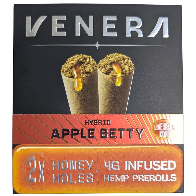 Venera Honey Holes 4g Infused Hemp Pre-Roll 2pk 10ct Box-Hybrid-Apple Betty