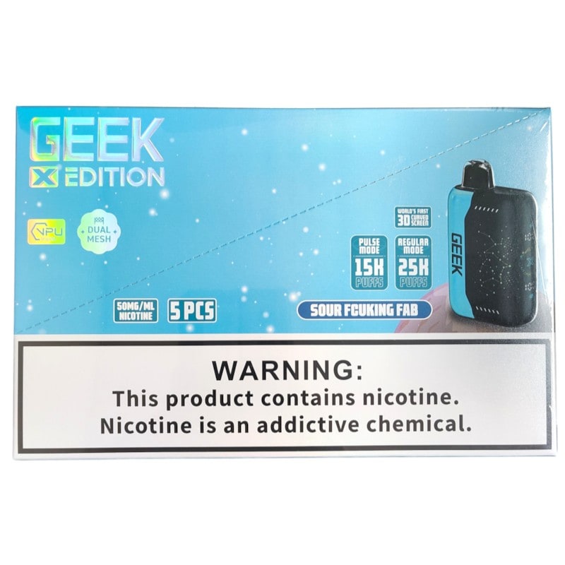 Geek X Edition 25k Puff 5ct Box - Sour Fcuking Fab