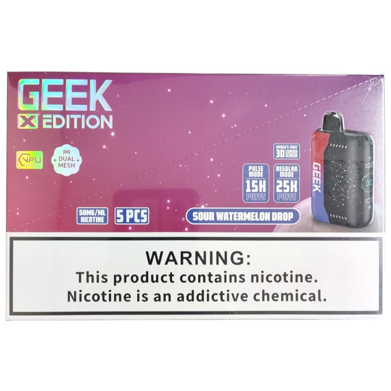 Geek X Edition 25k Puff 5ct Box - Sour Watermelon Drop