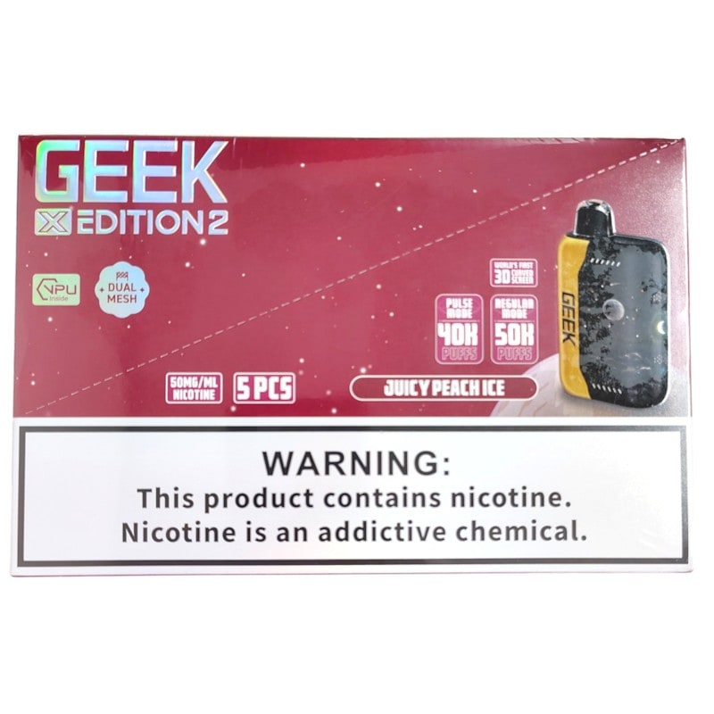 Geek X Edition 50k Puff 5ct Box - Juicy Peach Ice