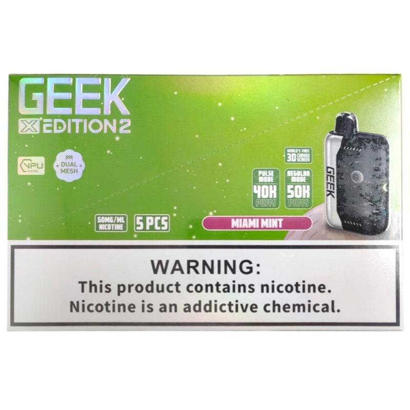 Geek X Edition 50k Puff 5ct Box - Miami Mint