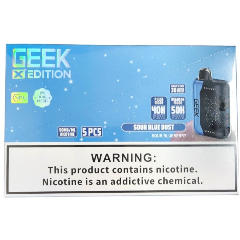 Geek X Edition 50k Puff 5ct Box - Sour Blue Dust