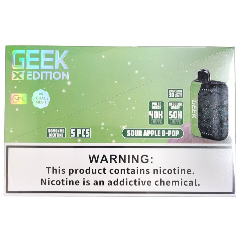 Geek X Edition 50k Puff 5ct Box-Sour Apple B-Pop