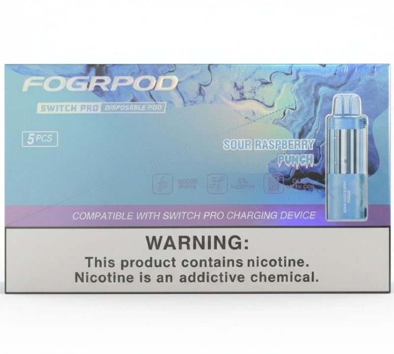 Fogr Pod Switch Pro 60k Puff 5ct Box - Sour Raspberry Punch