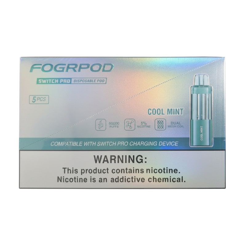 Fogr Pod Switch Pro 60k Puff 5ct Box-Cool Mint