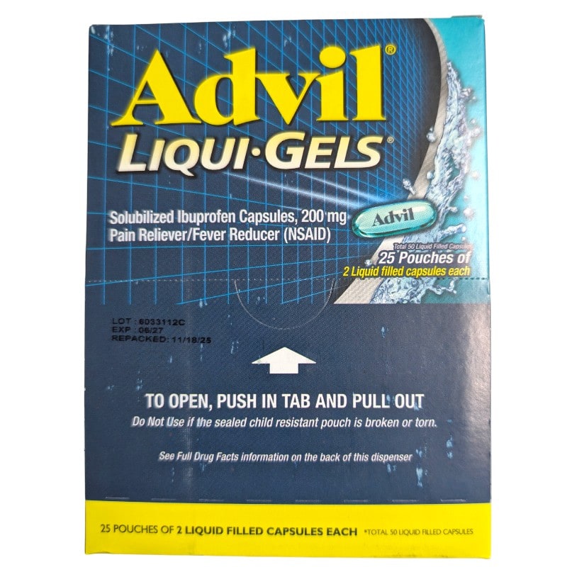 Advil Liquid Gel 25ct 2pk Box