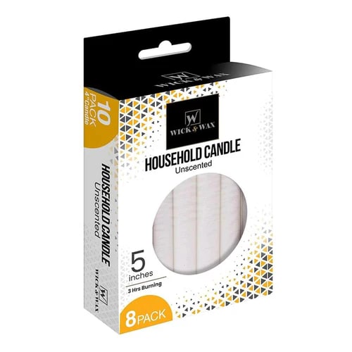 Wick & Wax Household Candle White 10ct Box