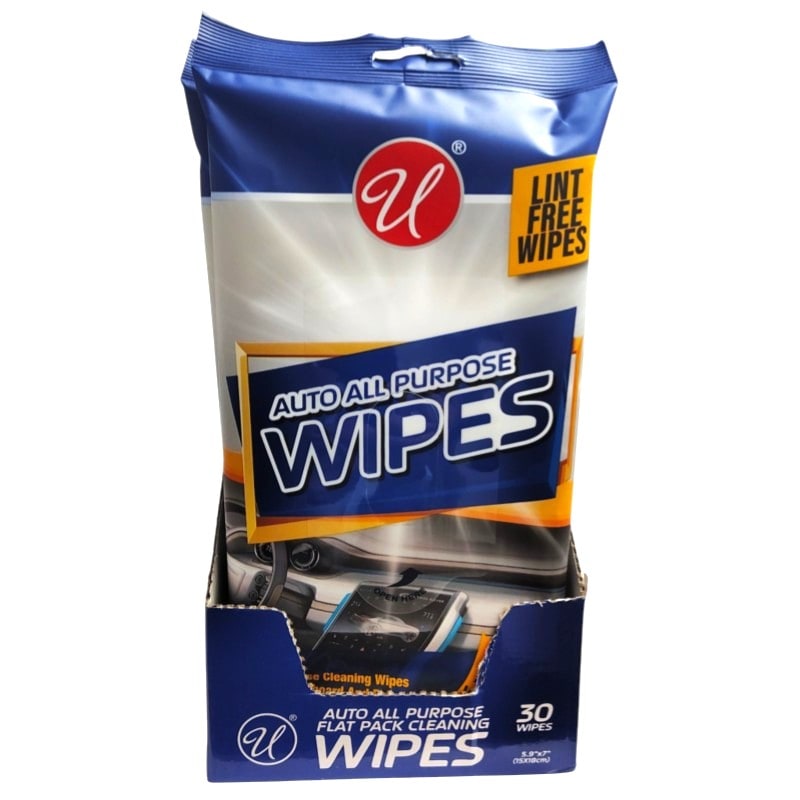 Auto All Purpose Flat Pack Cleaning 30 Wipes 8ctBox