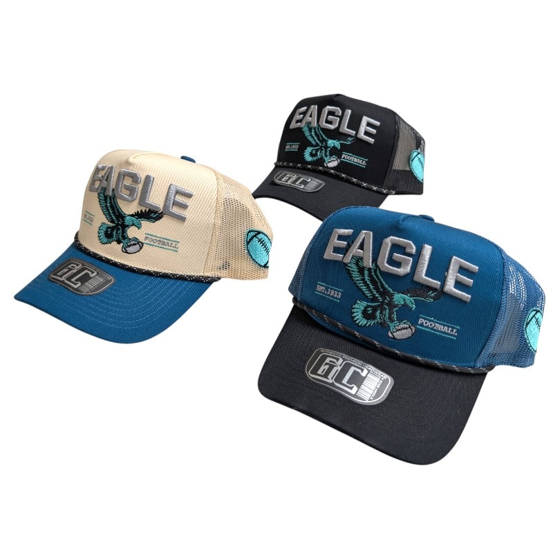 Truckers Caps -Eagle Design With Football Est.1933