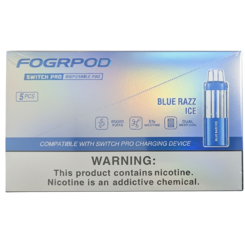 Fogr Pod Switch Pro 60k Puff 5ct Box-Blue Razz Ice