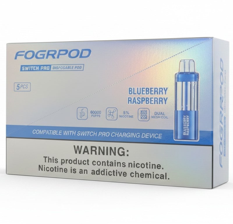 Fogr Pod Switch Pro 60k Puff 5ct Box-Blueberry Raspberry