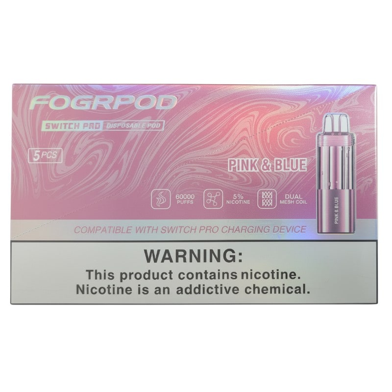 Fogr Pod Switch Pro 60k Puff 5ct Box-Pink & Blue