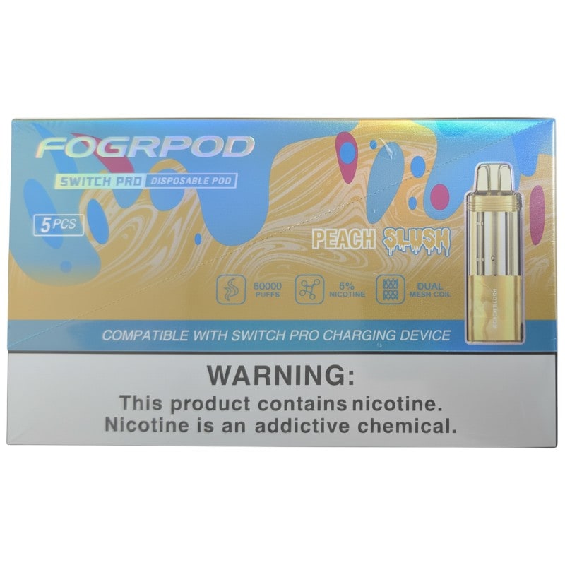 Fogr Pod Switch Pro 60k Puff 5ct Box - Peach Slush