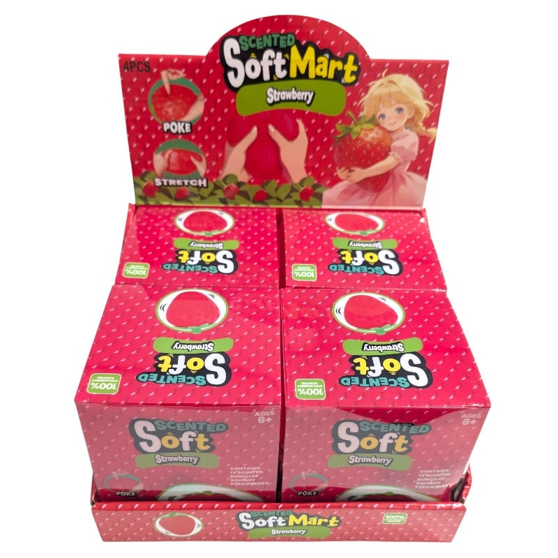 Squeeze Giant Strawberry Toy 4ct Box
