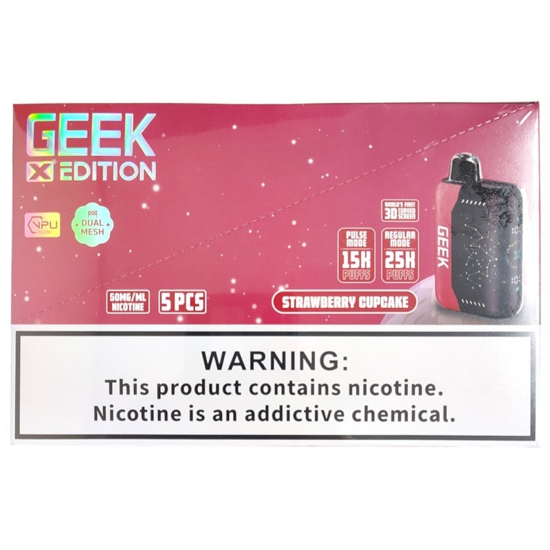 Geek X Edition 25k Puff 5ct Box - Strawberry Cupcake