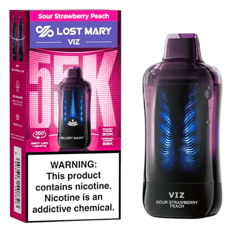 Lost Mary VIZ Disposable 55k Puff 5ct Box -Sour Strawberry Peach