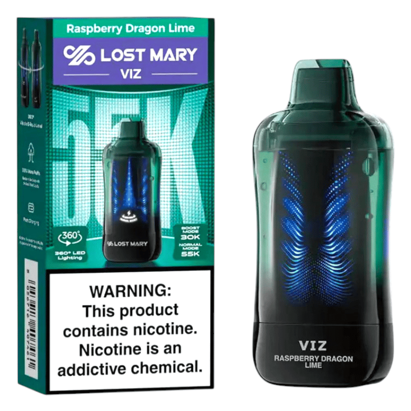Lost Mary VIZ Disposable 55k Puff 5ct Box -Raspberry Dragon Lime