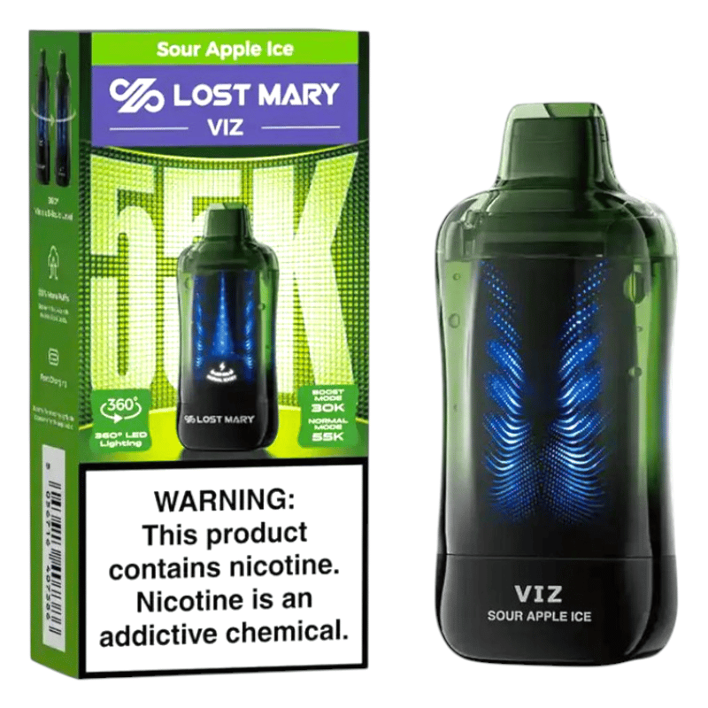 Lost Mary VIZ Disposable 55k Puff 5ct Box -Sour Apple Ice