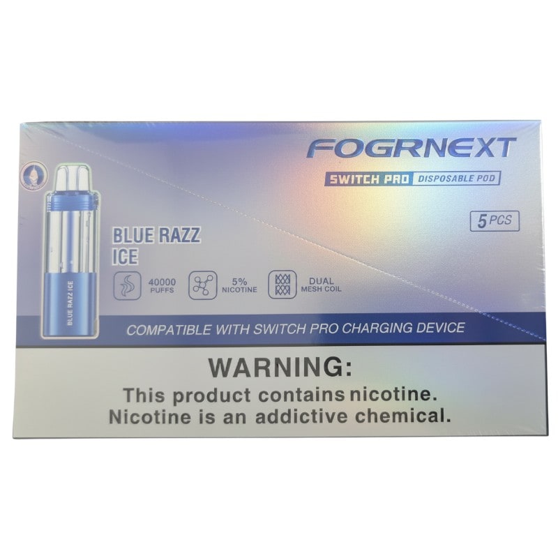 Fogr Next Switch Pro Pod 40k Puff 5ct Box - Blue Razz Ice