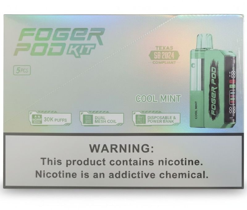 Fogger Pod Kit 30K Puff 5ct Box - Cool Mint