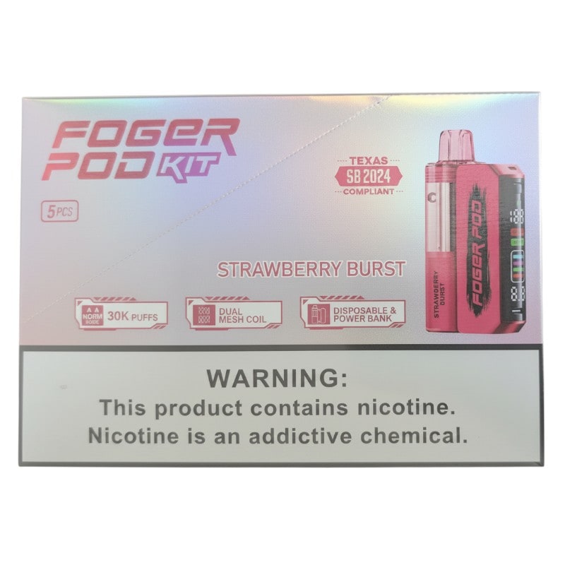 Fogger Pod Kit 30K Puff 5ct Box - Strawberry B - Burst