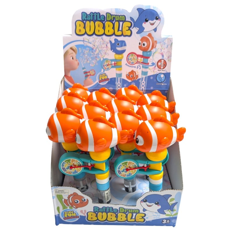 Rattle Drum Water Bubble Toy 12ct Box