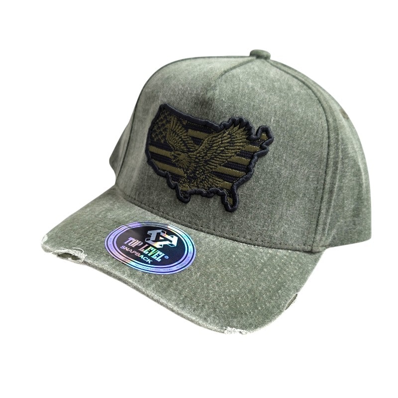 Hip-Hop Caps -USA Logo Eagle Green