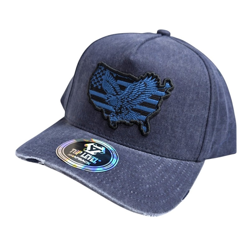 Hip-Hop Caps -USA Logo Eagle Blue