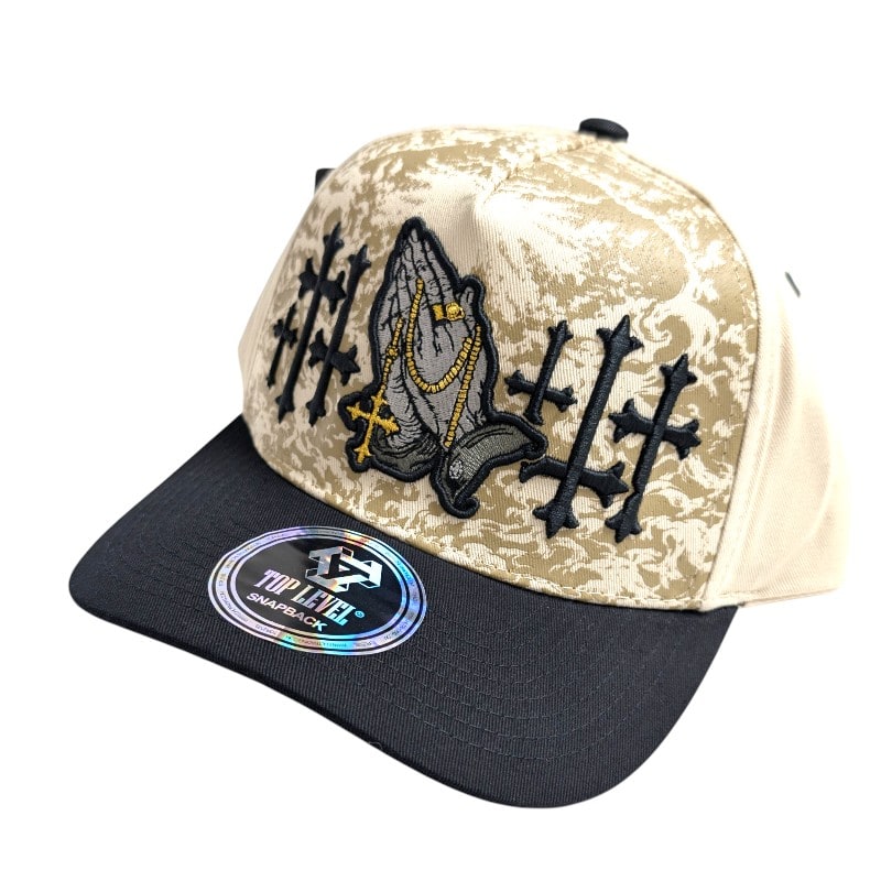 Hip-Hop Caps -Praying Hand Beige Color