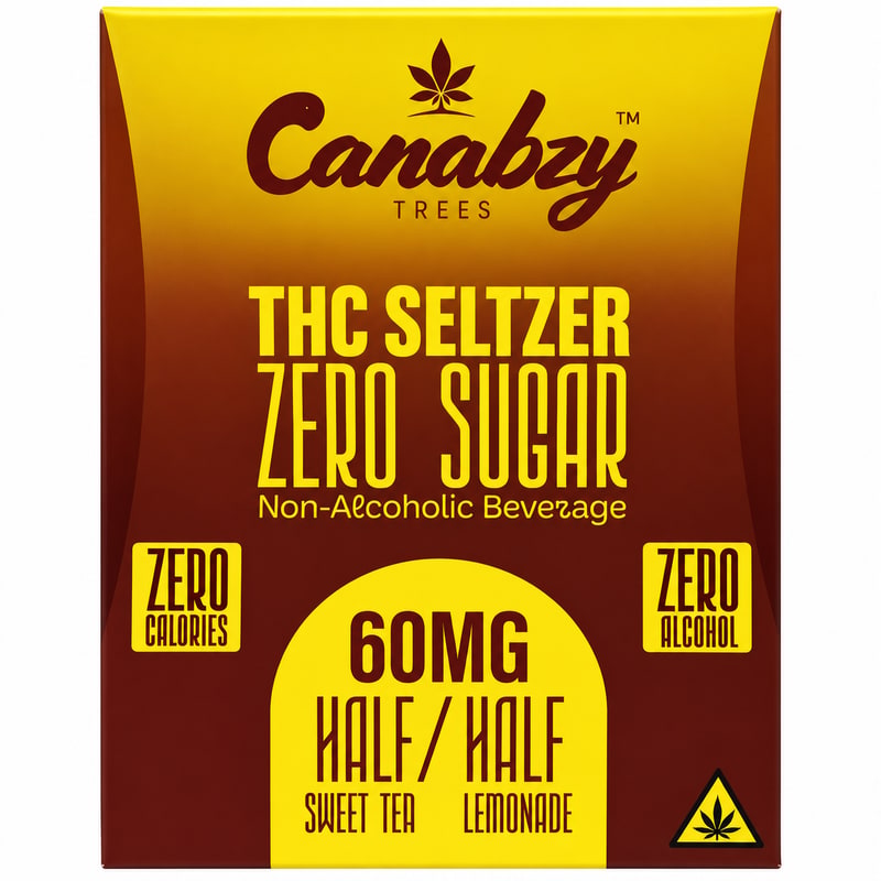Canabzy THC Drink Seltzer 60mg 12oz Can 4pk Box - Half / Half