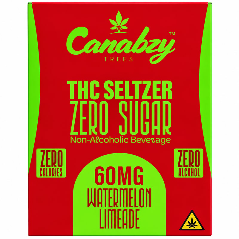 Canabzy THC Drink Seltzer 60mg 12oz Can 4pk Box - Watermelon Limeade