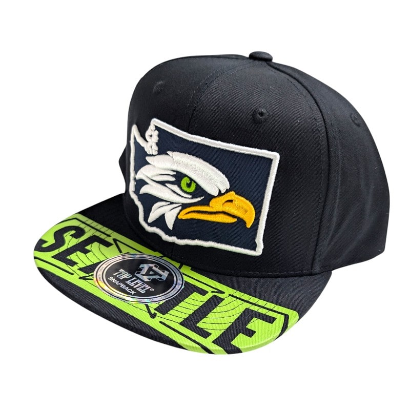 Hip-Hop Caps -Seattle Eagle Patch Black