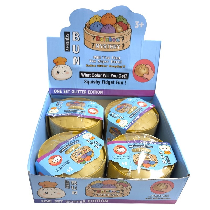 Giant Dumplings With Glitter Squeeze Toy 4ct Box