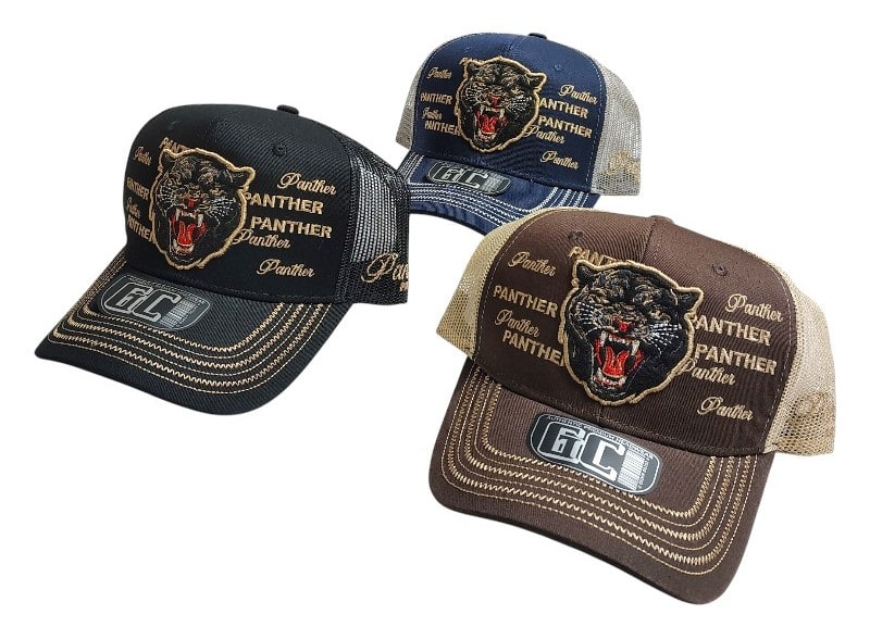 Truckers Caps  -Panther Black Face Patch