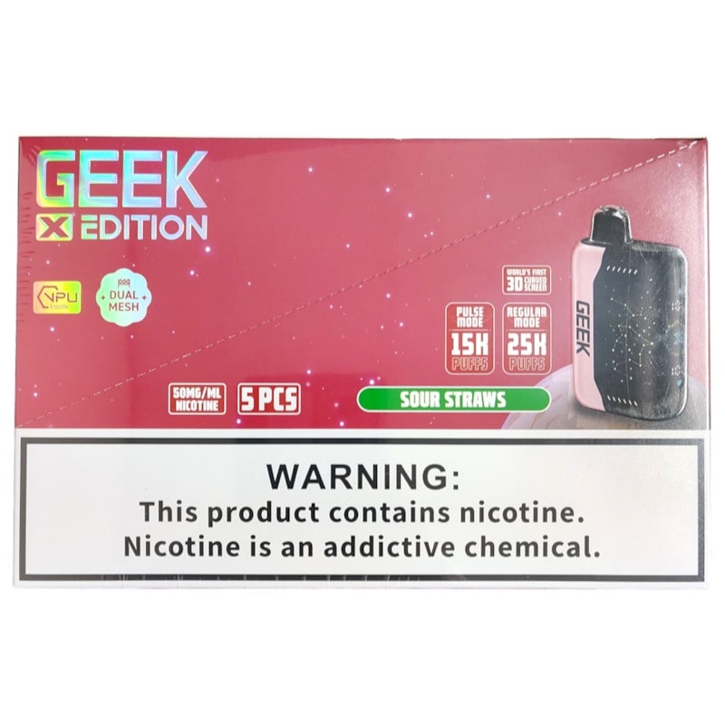 Geek X Edition 25k Puff 5ct Box - Sour Straws