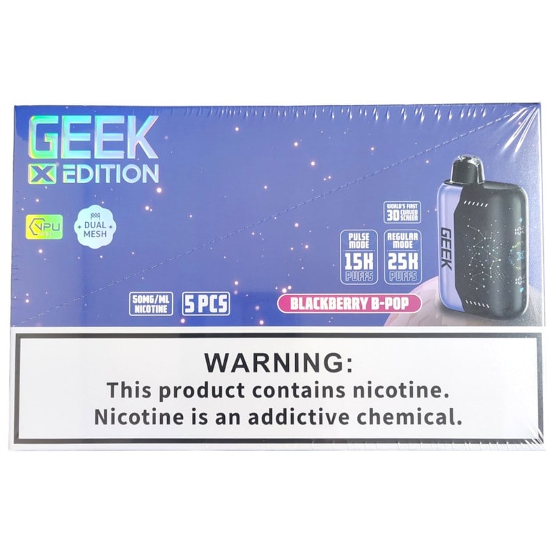 Geek X Edition 25k Puff 5ct Box - Blackberry B - Pop