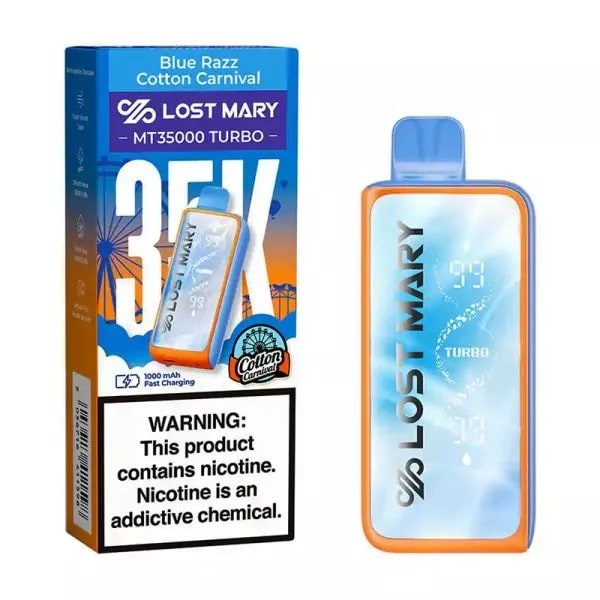 Lost Mary MT35000 Turbo 5ct Box - Blue Razz Cotton Carnival