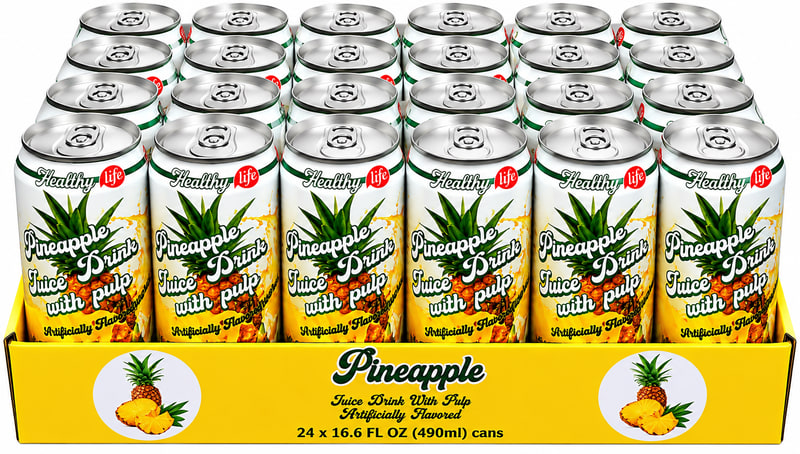 Healthy Life - Fruit Juice With Pulp 16.6oz 20ct Box - Pineapple