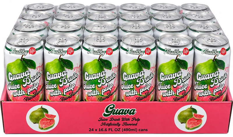 Healthy Life -Fruit Juice With Pulp 16.6oz 20ct Box-Guava