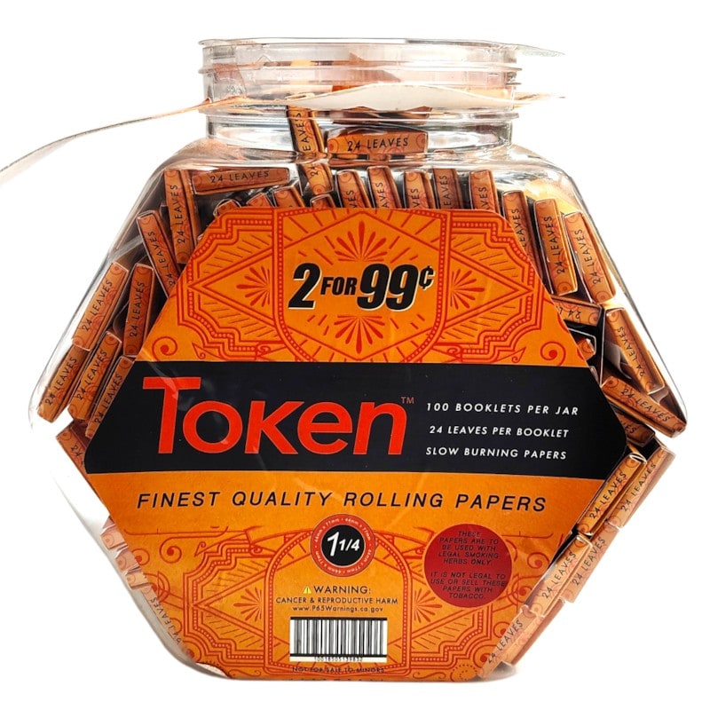 Token Rolling Paper 1-1/4 Orange 100ct Box 99c