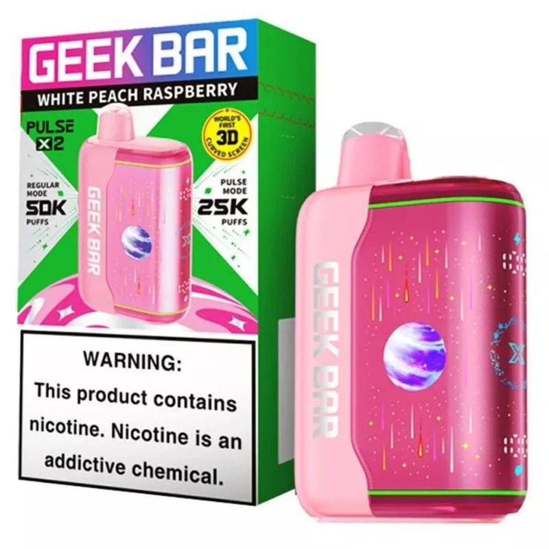 Geek Bar Pulse X2 50K Puff 5ct Box - White Peach Raspberry